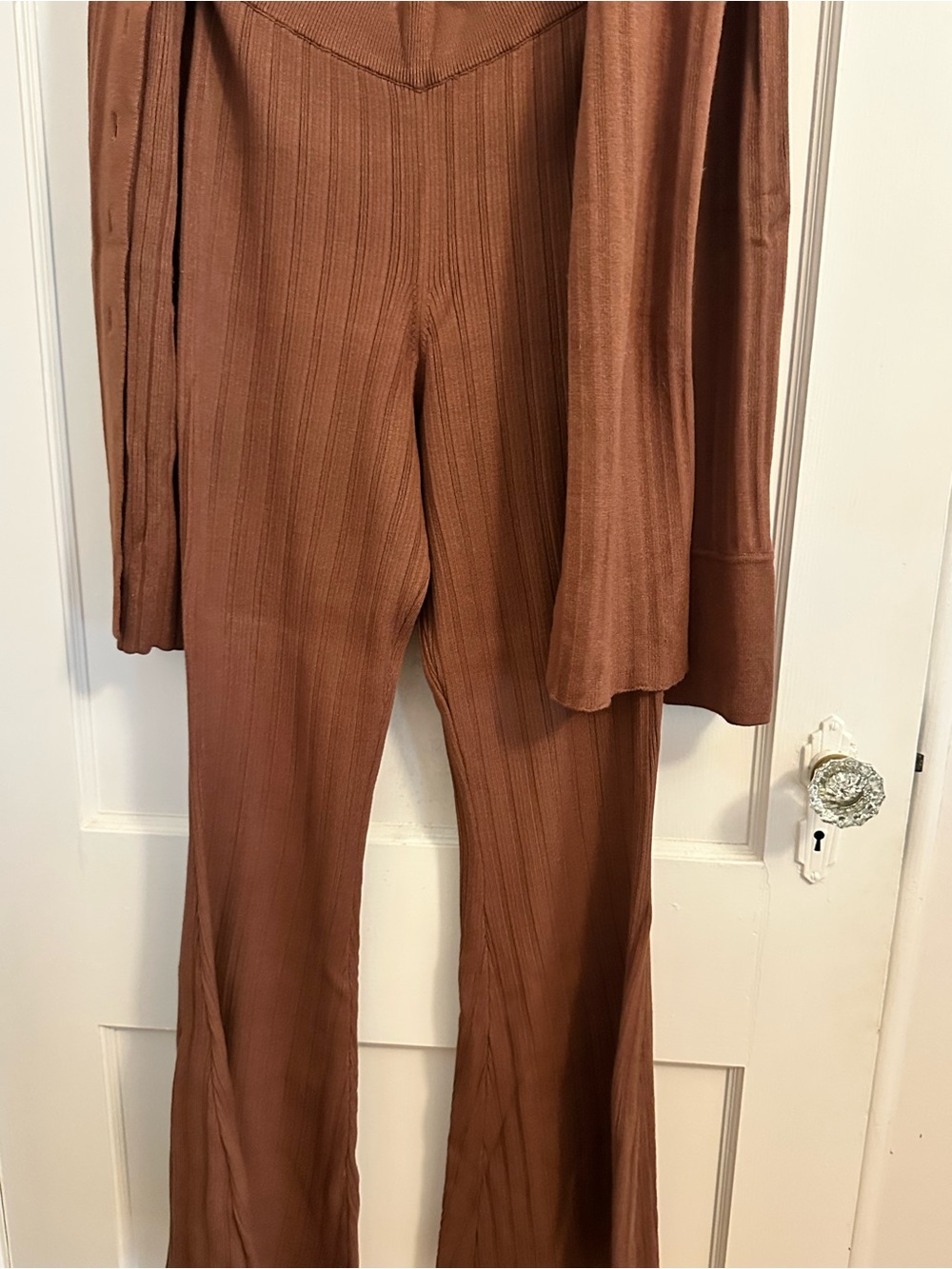 Dynamite Ribbed Flare Knit Set - Rust - Picture 3 of 4